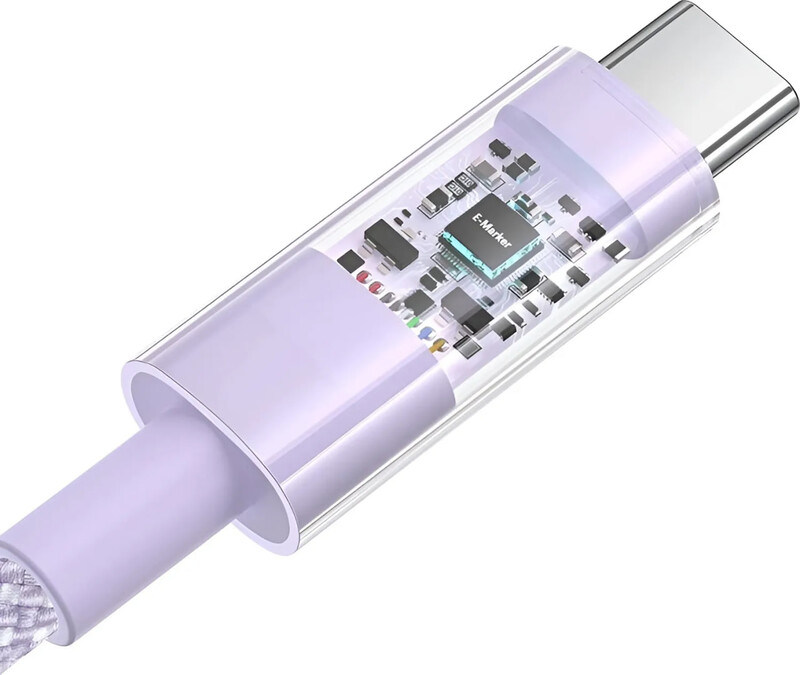 Кабель Baseus Gem Fast-Charging USB Type-C - USB Type-C (M/M), 100W, 1 м, Purple (P10373000511-00)