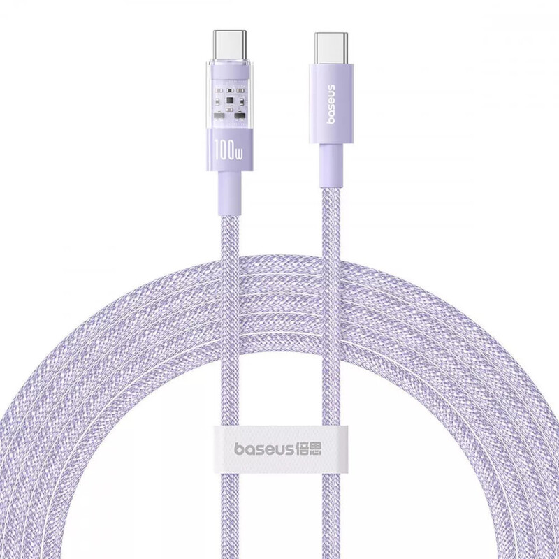Кабель Baseus Gem Fast-Charging USB Type-C - USB Type-C (M/M), 100W, 1 м, Purple (P10373000511-00)