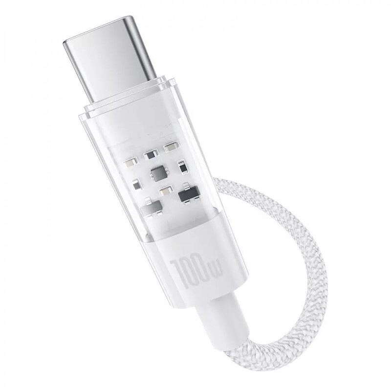 Кабель Baseus Gem Fast-Charging USB Type-C - USB Type-C (M/M), 100W, 2 м, White (P10373000211-01)