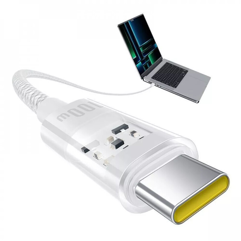 Кабель Baseus Gem Fast-Charging USB Type-C - USB Type-C (M/M), 100W, 2 м, White (P10373000211-01)