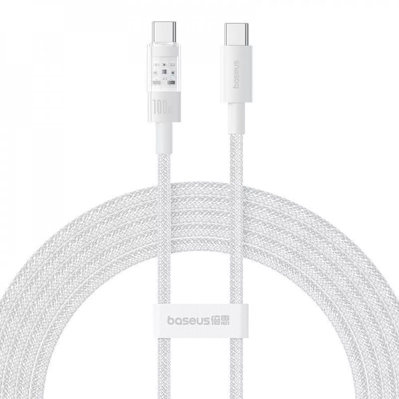 Кабель Baseus Gem Fast-Charging USB Type-C - USB Type-C (M/M), 100W, 2 м, White (P10373000211-01)