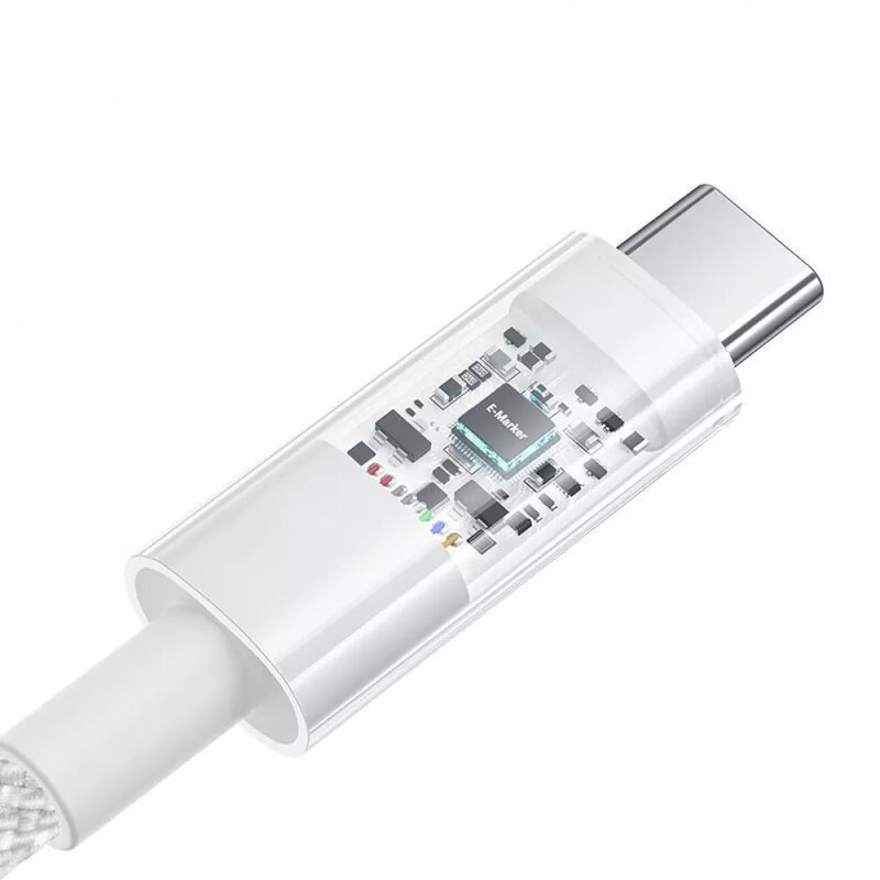 Кабель Baseus Gem Fast-Charging USB Type-C - USB Type-C (M/M), 100W, 2 м, White (P10373000211-01)