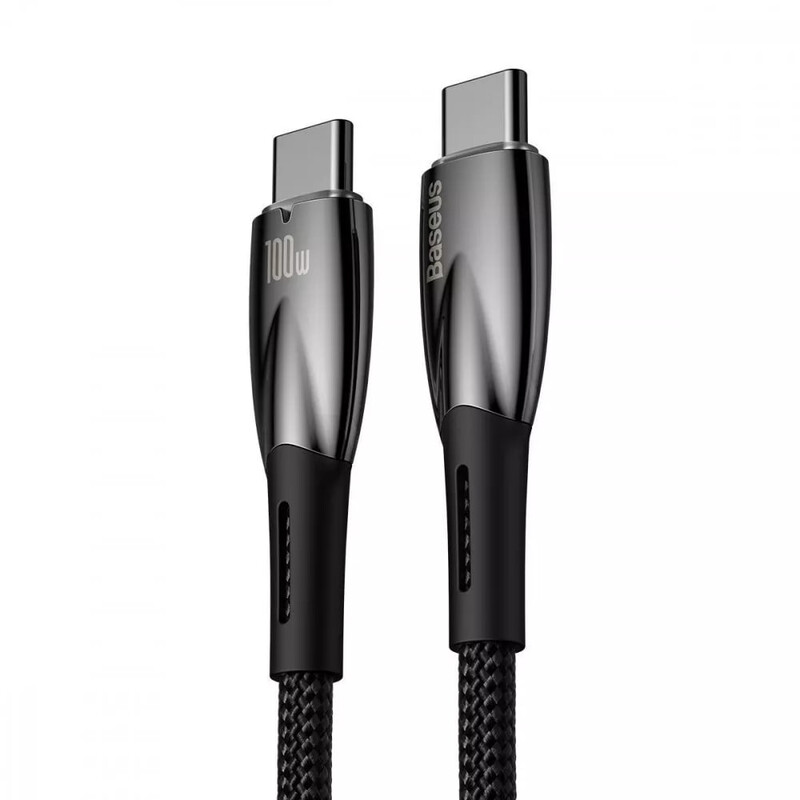 Кабель Baseus Glimmer Series Fast Charging USB Type-C - USB Type-C (M/M), 100W, 1 м, Black (CADH000701)