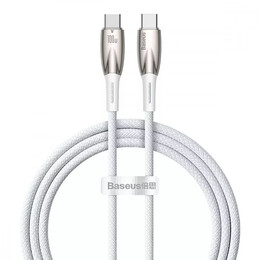 Кабель Baseus Glimmer Series Fast Charging USB Type-C - USB Type-C (M/M), 100W, 1 м, White (CADH000702)