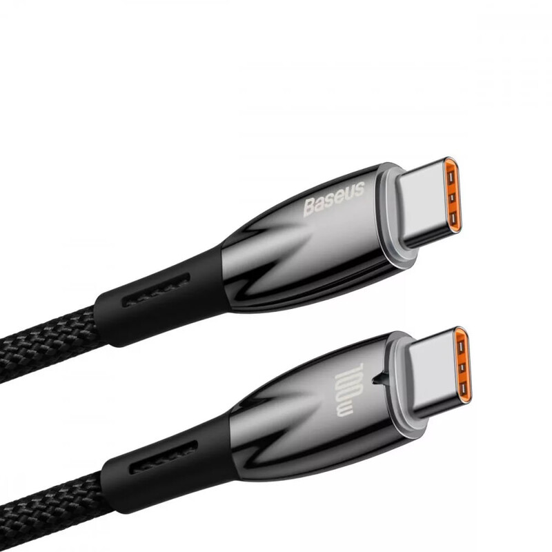 Кабель Baseus Glimmer Series Fast Charging USB Type-C - USB Type-C (M/M), 100W, 2 м, Black (CADH000801)