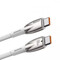 Фото - Кабель Baseus Glimmer Series Fast Charging USB Type-C - USB Type-C (M/M), 100W, 2 м, White (CADH000802) | click.ua