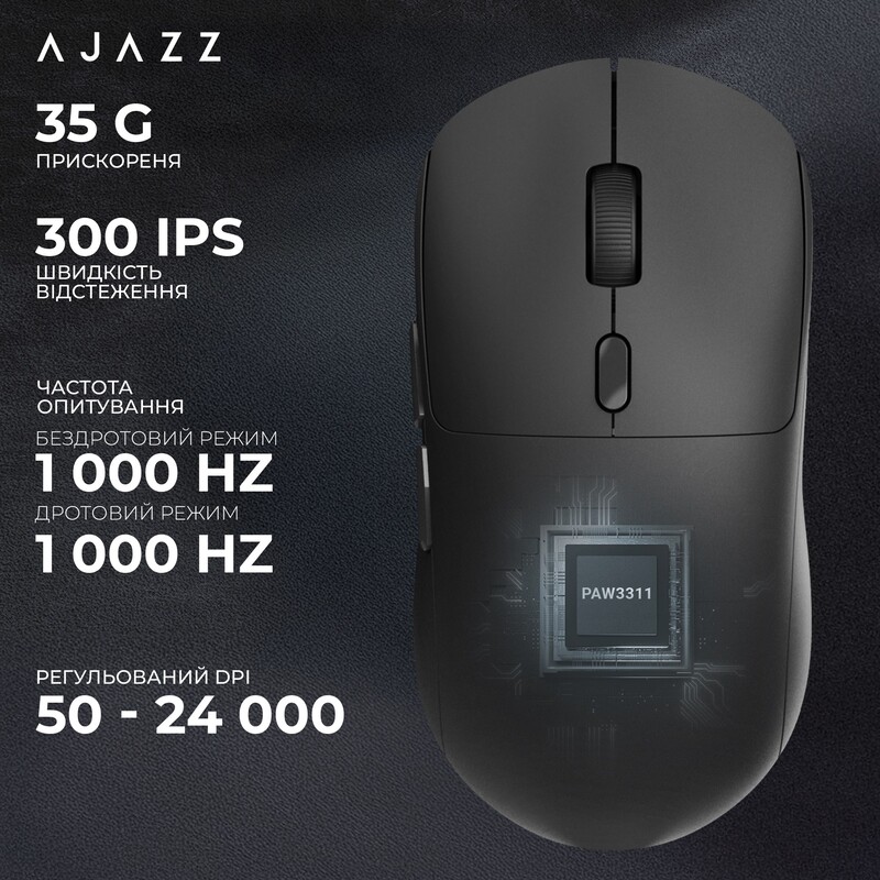 Миша бездротова Ajazz x Nacodex NJ07 MC White (NJ07-MC-W)