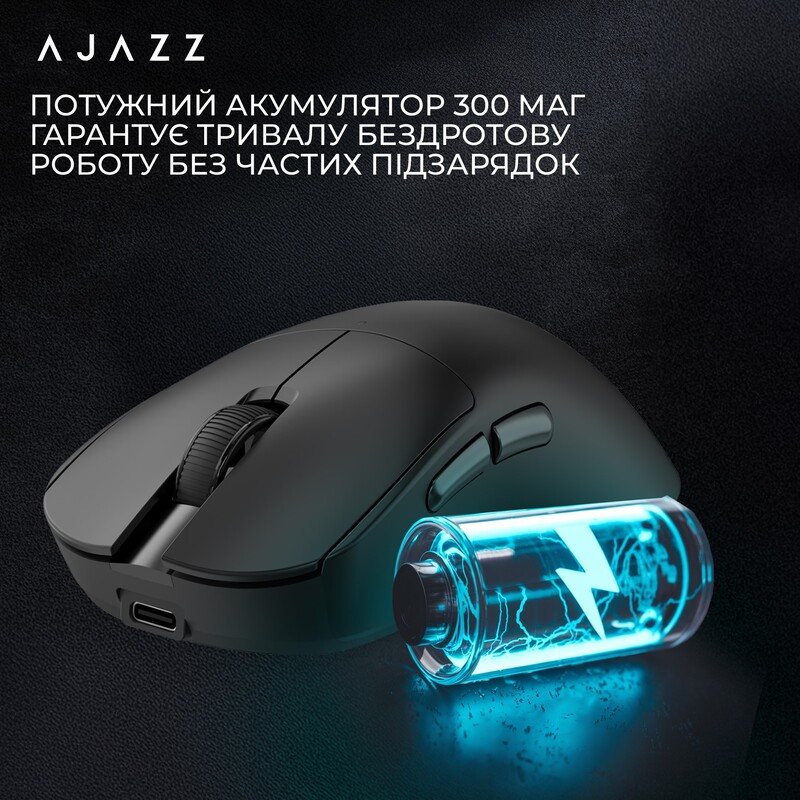 Миша бездротова Ajazz x Nacodex NJ08 MC Black (NJ08-MC-B)