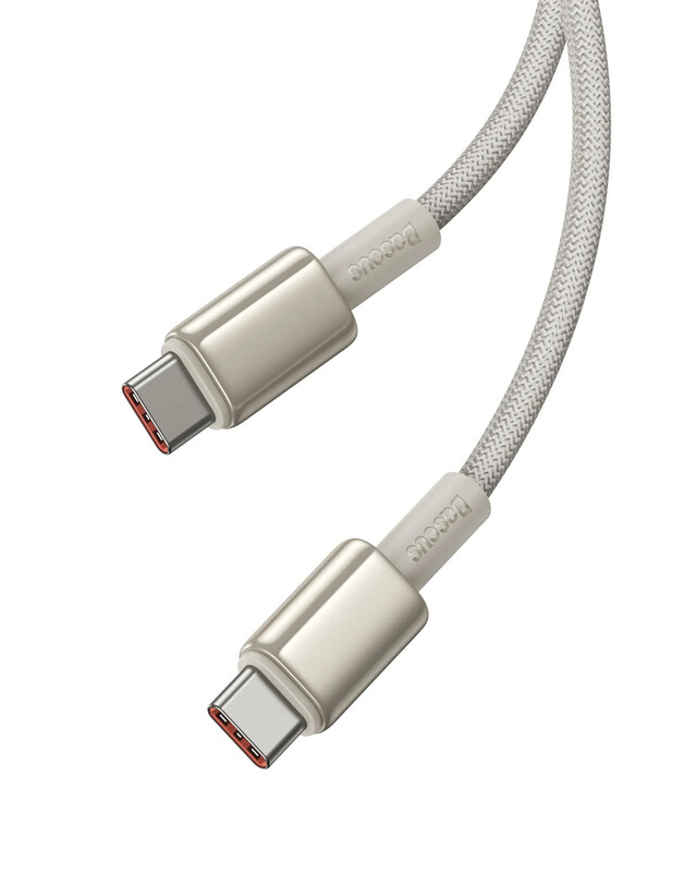 Кабель Baseus Tungsten Gold Fast Charging USB Type-C - USB Type-C (M/M), 100W, 1 м, Gold (P10319800G21-00)