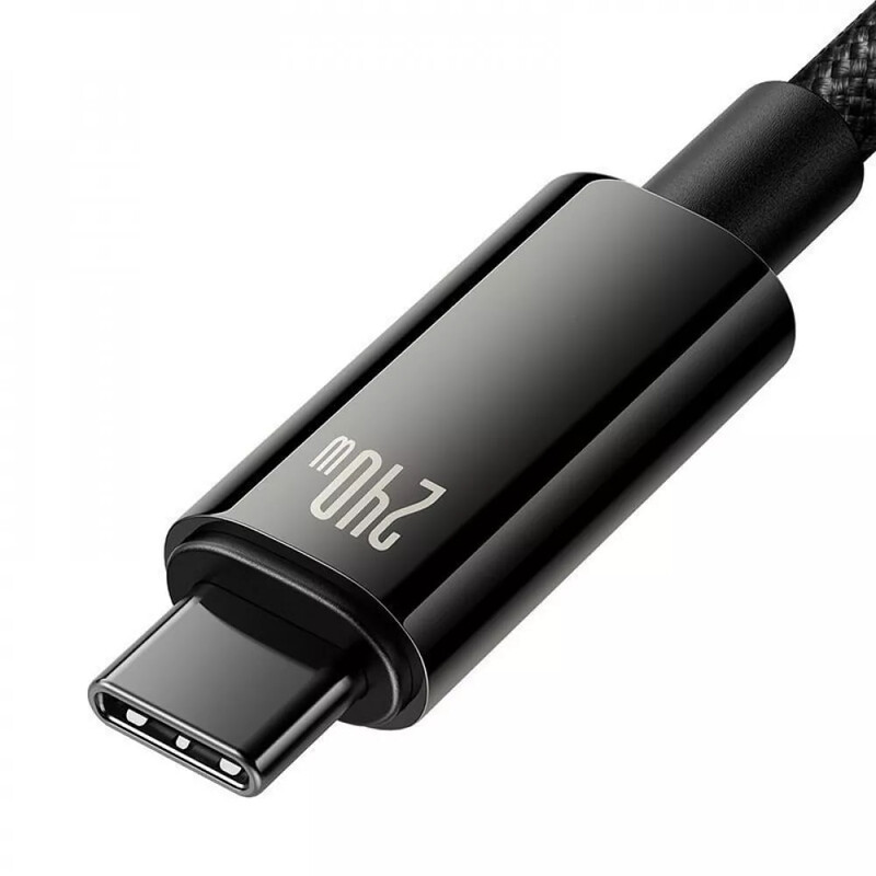 Кабель Baseus Tungsten Gold Fast Charging USB Type-C - USB Type-C (M/M), 240W, 1 м, Black (CAWJ040001)