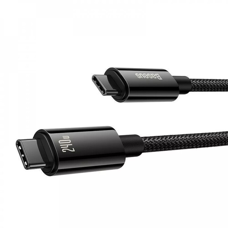 Кабель Baseus Tungsten Gold Fast Charging USB Type-C - USB Type-C (M/M), 240W, 1 м, Black (CAWJ040001)
