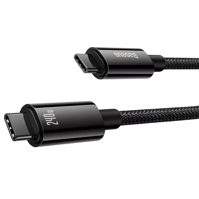 Кабель Baseus Tungsten Gold Fast Charging USB Type-C - USB Type-C (M/M), 240W, 2 м, Black (CAWJ040101)