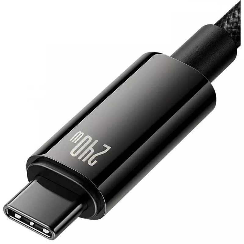 Кабель Baseus Tungsten Gold Fast Charging USB Type-C - USB Type-C (M/M), 240W, 2 м, Black (CAWJ040101)