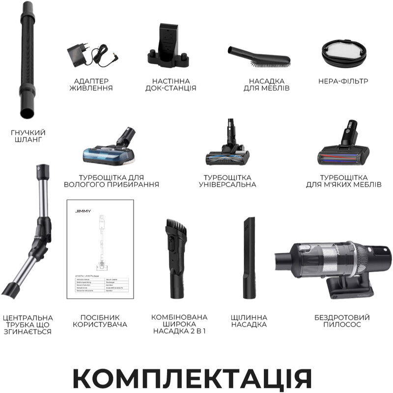Аккумуляторный моющий пылесос Jimmy JV10 Pro Aqua