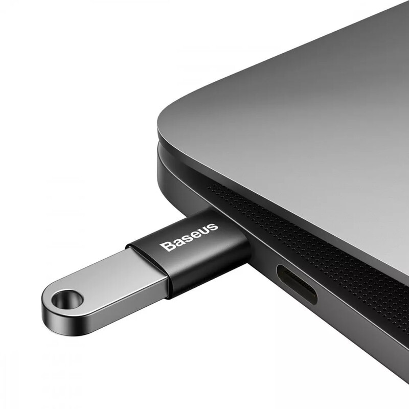 Адаптер Baseus Ingenuity mini OTG USB - USB Type-C (M/F), Black (ZJJQ000001)