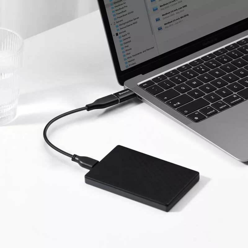 Адаптер Baseus Ingenuity mini OTG USB - USB Type-C (M/F), Black (ZJJQ000001)