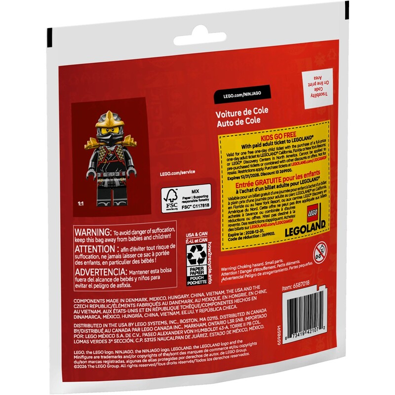 Конструктор LEGO Ninjago Автомобиль ниндзя Коула (30723)