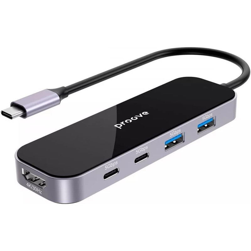 USB-хаб Proove Shadow USB-C 6-in-1 Dark Gray (HBSW10221205)
