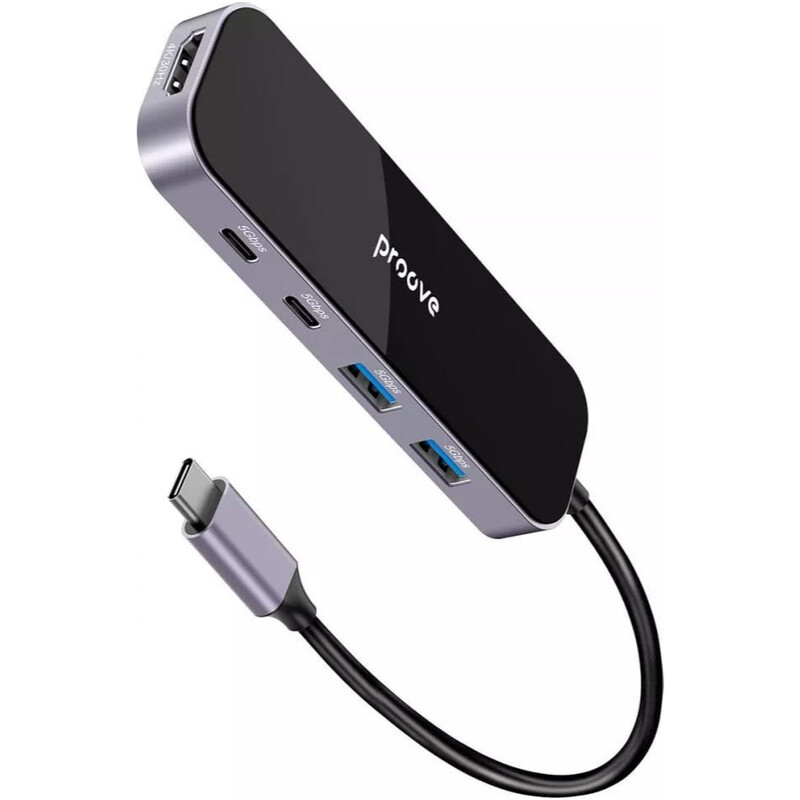 USB-хаб Proove Shadow USB-C 6-in-1 Dark Gray (HBSW10221205)