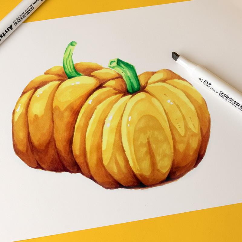 Спиртові маркери Arrtx Alp ASM-02YL 40 кольорів, жовтий тон (LC302185)