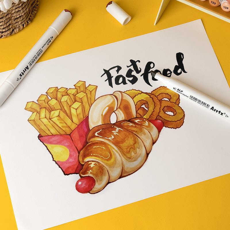 Спиртові маркери Arrtx Alp ASM-02YL 40 кольорів, жовтий тон (LC302185)