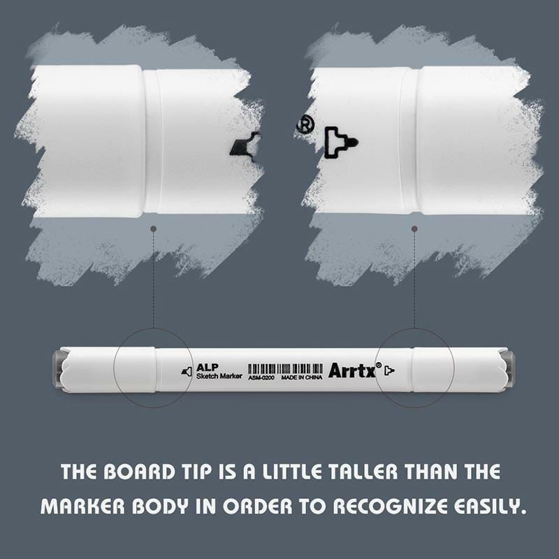 Спиртовые маркеры Arrtx Alp ASM-02GY 32 цвета, серые оттенки (LC302277)