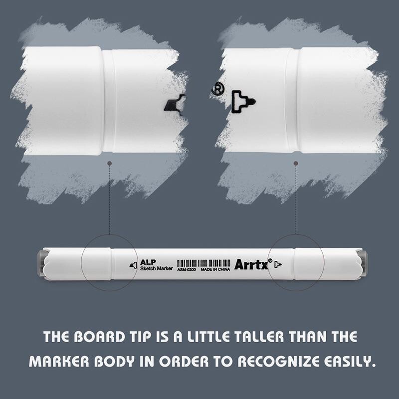 Спиртові маркери Arrtx Alp ASM-02GY 32 кольори, сірі відтінки (LC302215)