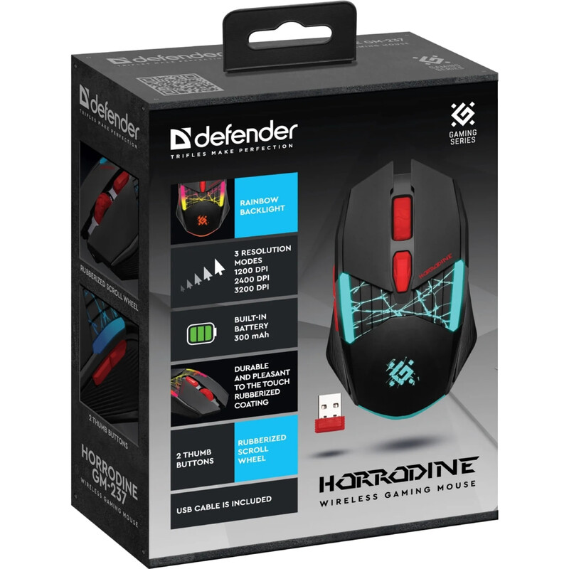 Миша бездротова Defender Horrodine GM-237 Black (52237)