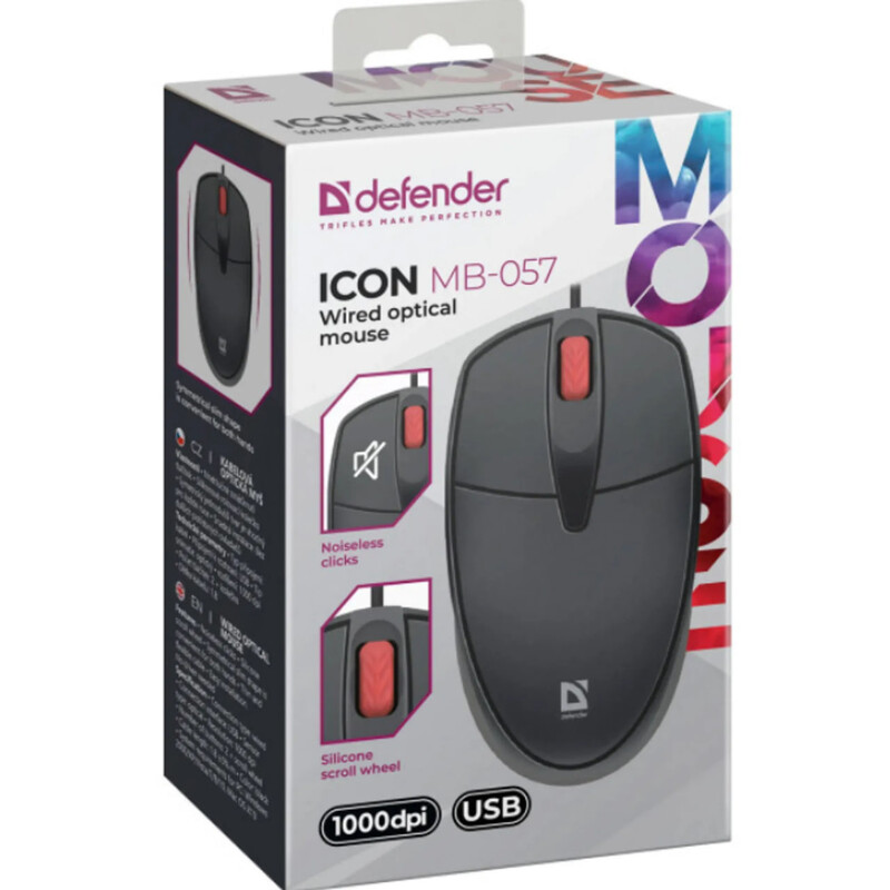 Миша Defender Icon MB-057 Black (52057)