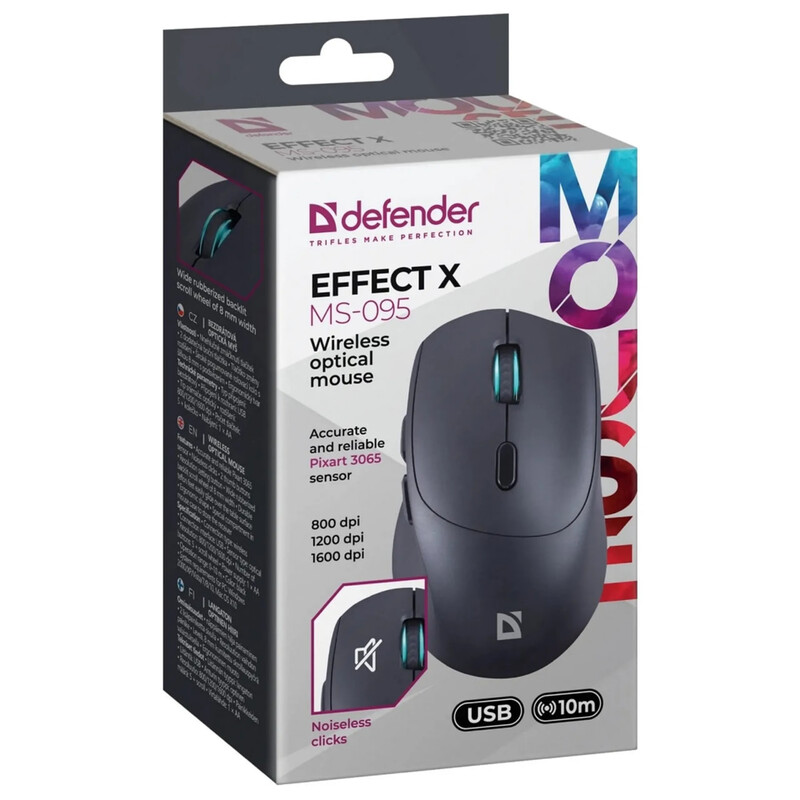 Миша бездротова Defender Effect X MS-095 Black (52095)