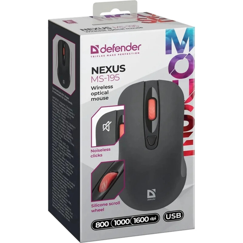 Миша бездротова Defender Nexus MS-195 Black (52195)