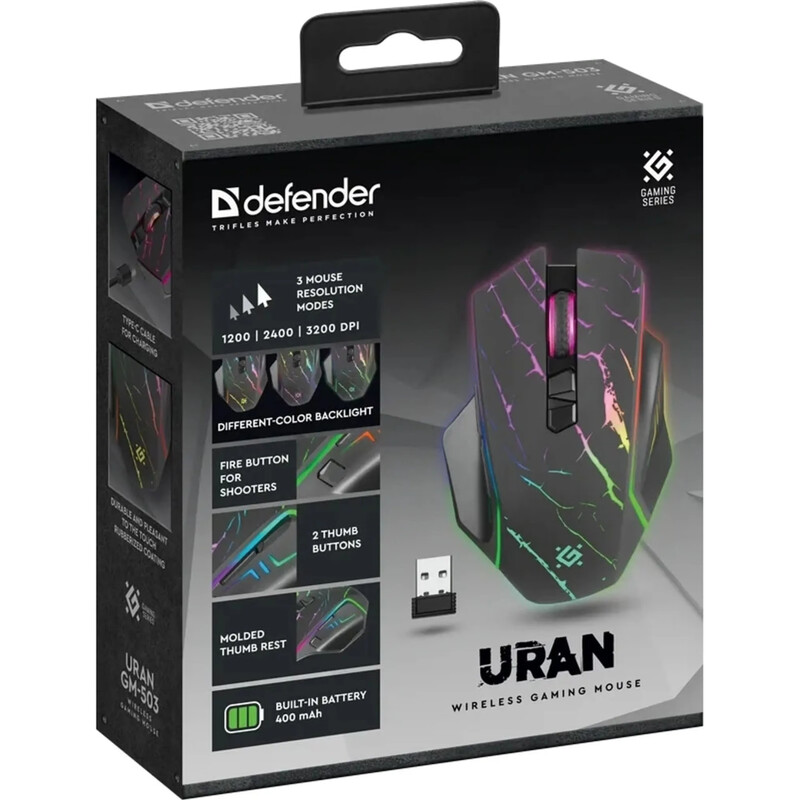 Миша бездротова Defender Uran GM-503 Black (52503)
