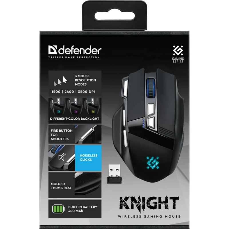 Миша бездротова Defender Knight GM-885 Black (52885)