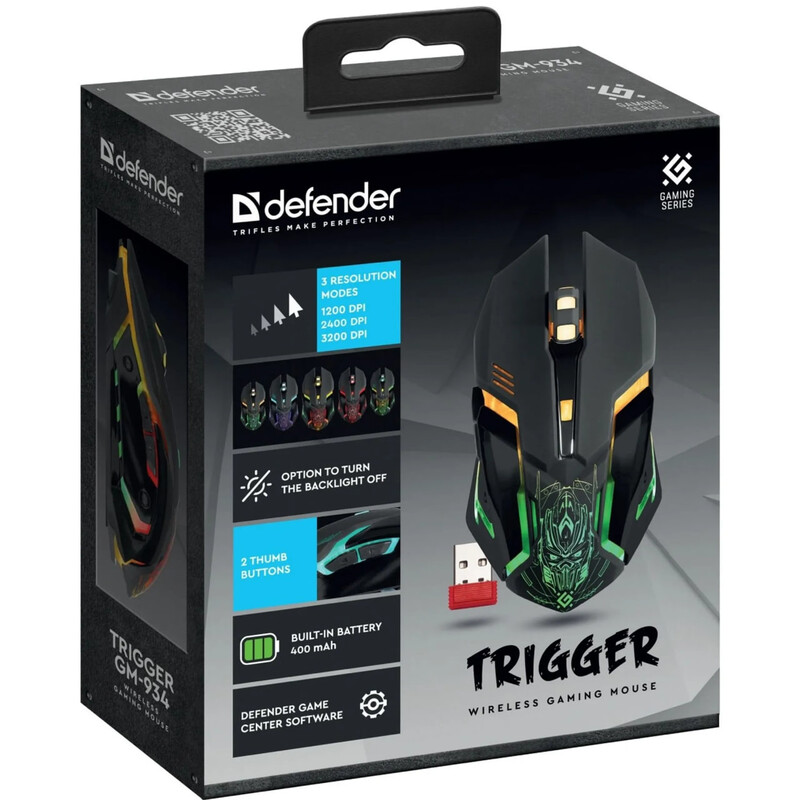 Миша бездротова Defender Trigger GM-934 Black (52934)