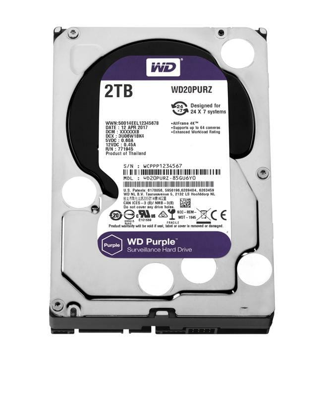 Накопичувач HDD SATA 2.0TB WD Purple 5400rpm 64MB (WD20PURZ)