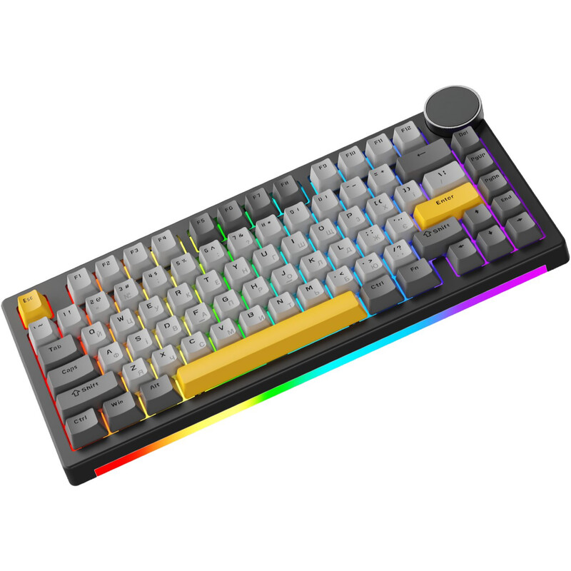 Клавіатура бездротова Ajazz AK820 V2 Coconut Flake Switch Black/Gray (AK820-V2-CF-BGY)