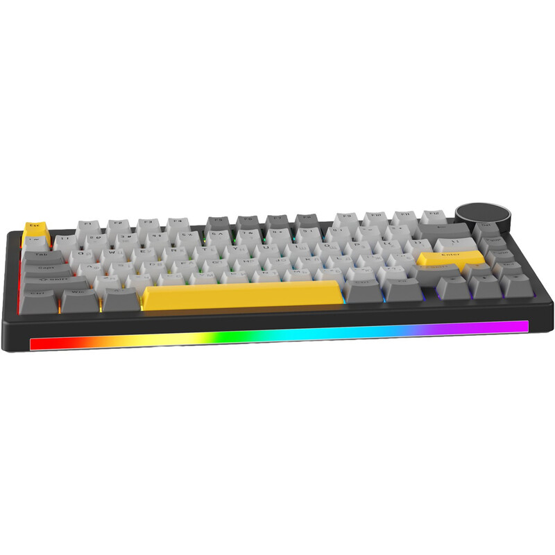 Клавіатура бездротова Ajazz AK820 V2 Coconut Flake Switch Black/Gray (AK820-V2-CF-BGY)