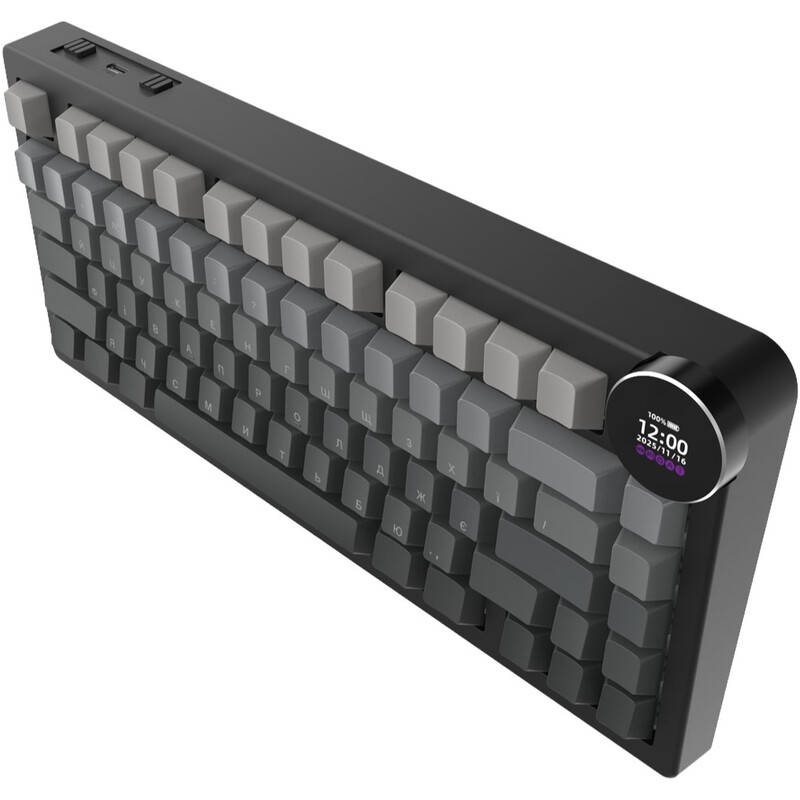 Клавіатура бездротова Ajazz AK820 V2 White Peach Switch Black/Gray (AK820-V2-WP-S-BG)