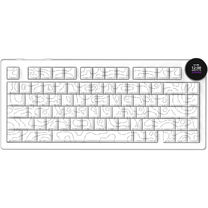 Клавіатура бездротова Ajazz AK820 V2 White Peach Switch White (AK820-V2-WP-S-W)