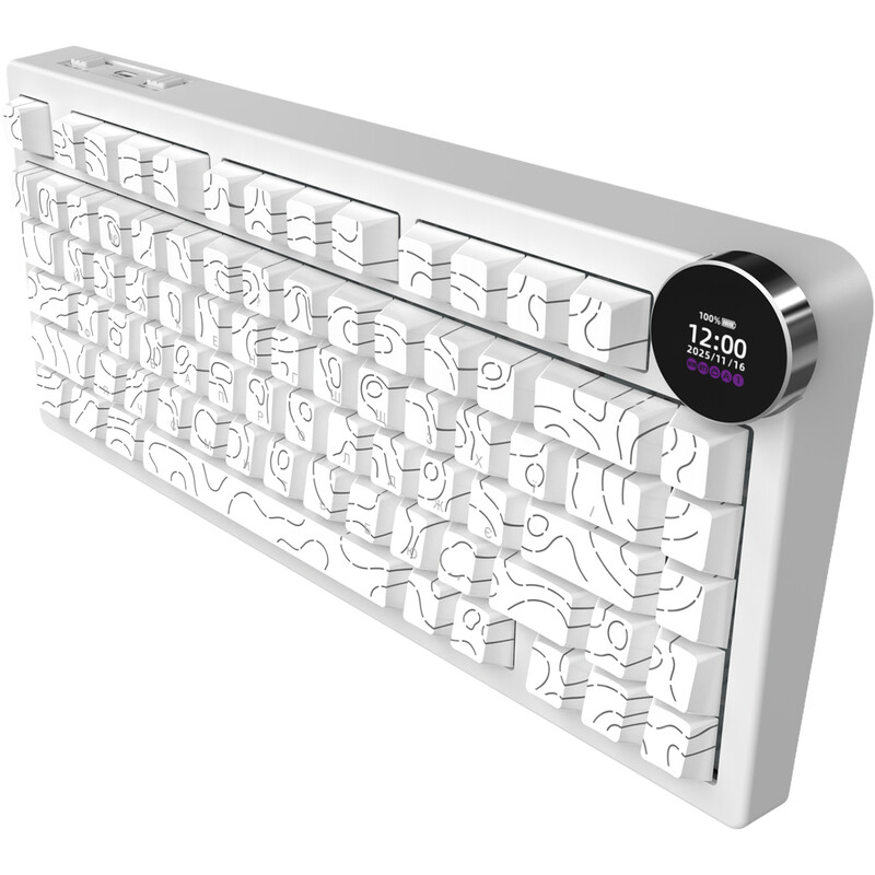 Клавіатура бездротова Ajazz AK820 V2 White Peach Switch White (AK820-V2-WP-S-W)
