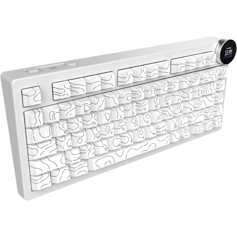 Клавіатура бездротова Ajazz AK820 V2 White Peach Switch White (AK820-V2-WP-S-W)