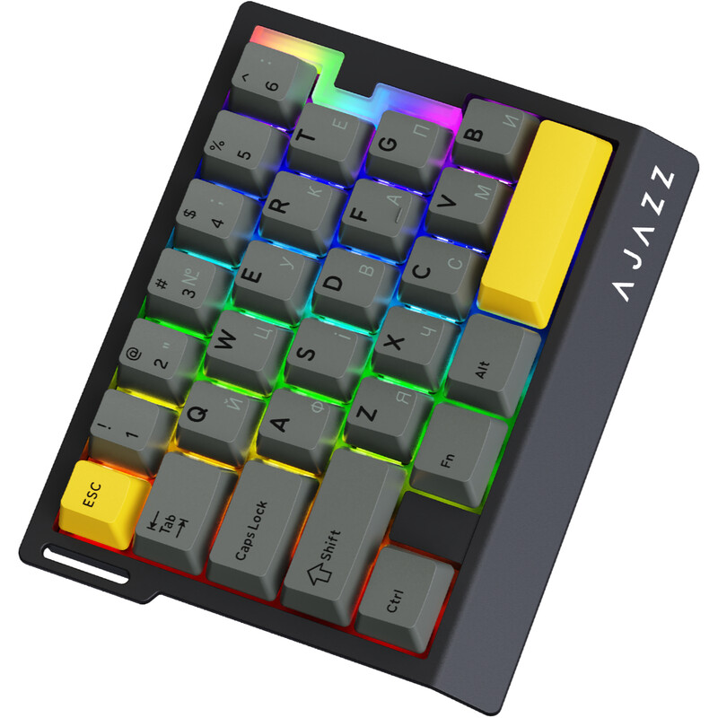 Клавіатура Ajazz AK029 Ice lsland Magnetic Switch Black/Yellow (AK029-I-BY)