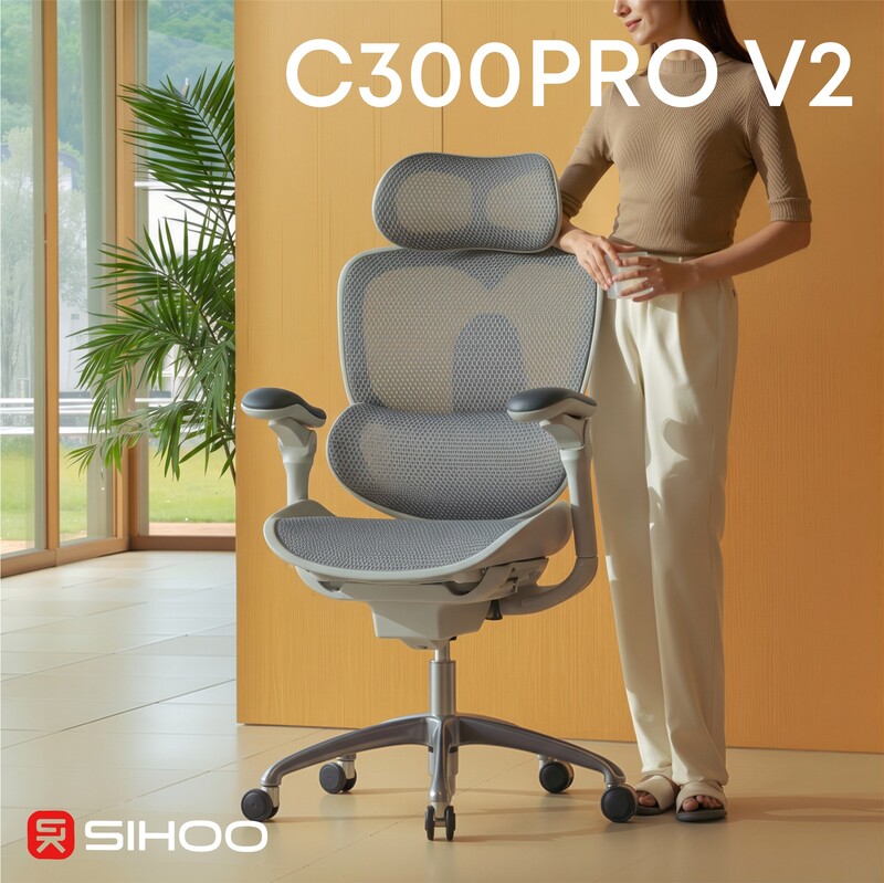 Крісло офісне Sihoo Doro C300 PRO V2 White (C300-PRO-V2-B102)