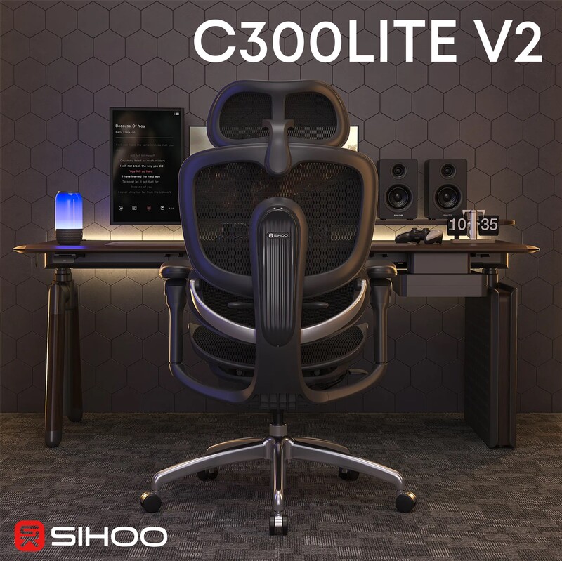 Крісло офісне Sihoo Doro C300 Lite V2 Black (C300-LITE-V2-B101)