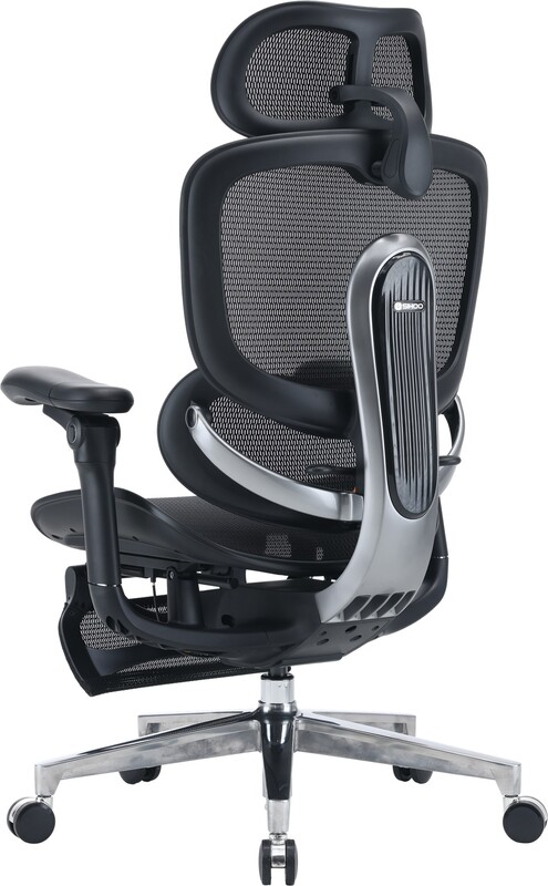 Крісло офісне Sihoo Doro C500 V2 Ultra Black з підставкою для ніг (C500-V2-B101-JT)