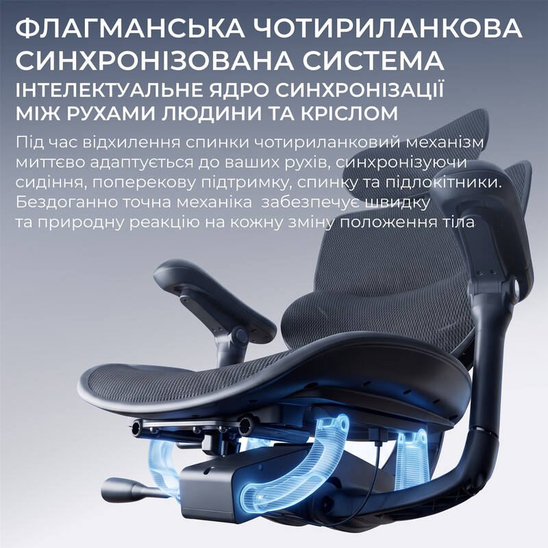Крісло офісне Sihoo Doro C500 V2 Ultra Black з підставкою для ніг (C500-V2-B101-JT)