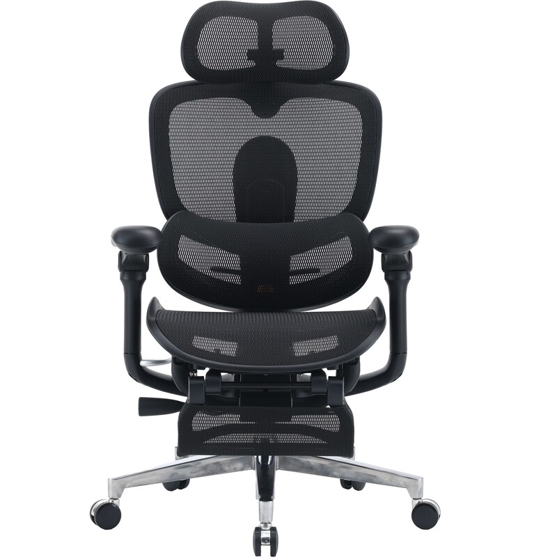 Крісло офісне Sihoo Doro C500 V2 Ultra Black з підставкою для ніг (C500-V2-B101-JT)