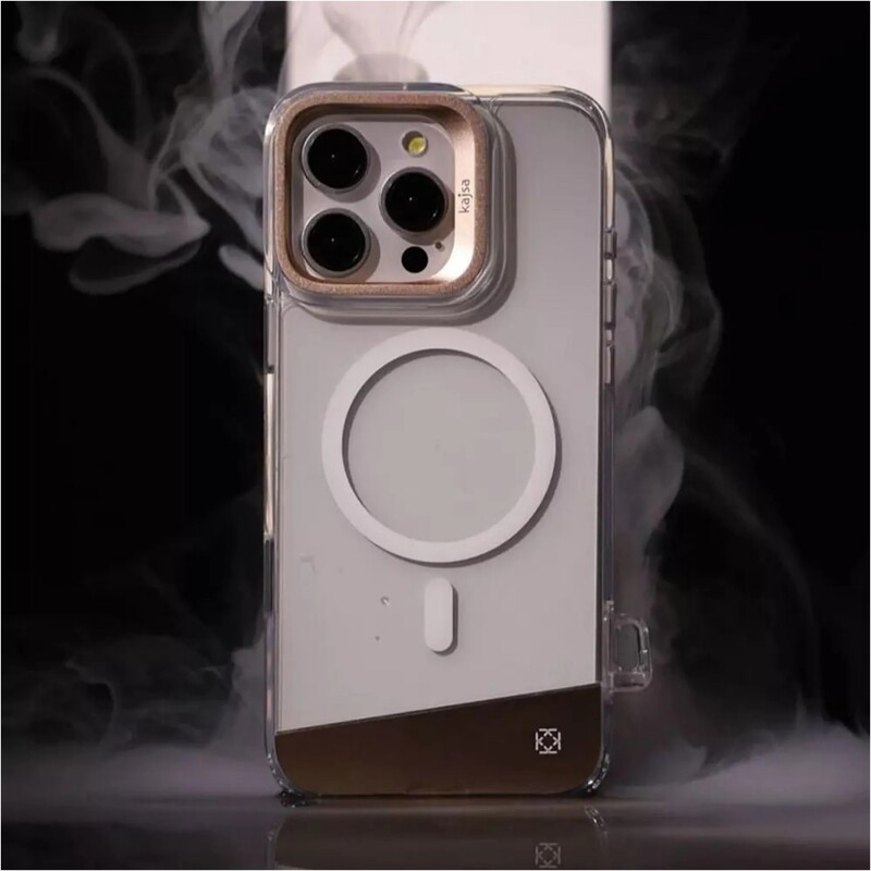 Чохол-накладка Kajsa Aluminium Shield with Magnetic Ring для iPhone 16 Light Gold
