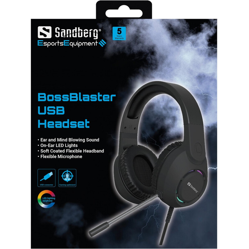 Гарнитура Sandberg BossBlaster Led Black (126-49)