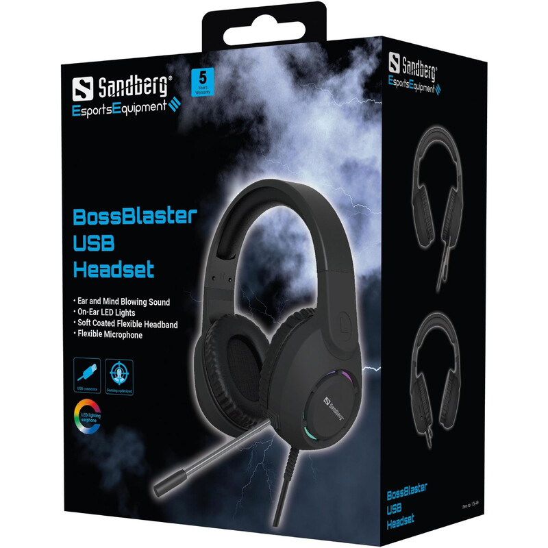 Гарнитура Sandberg BossBlaster Led Black (126-49)